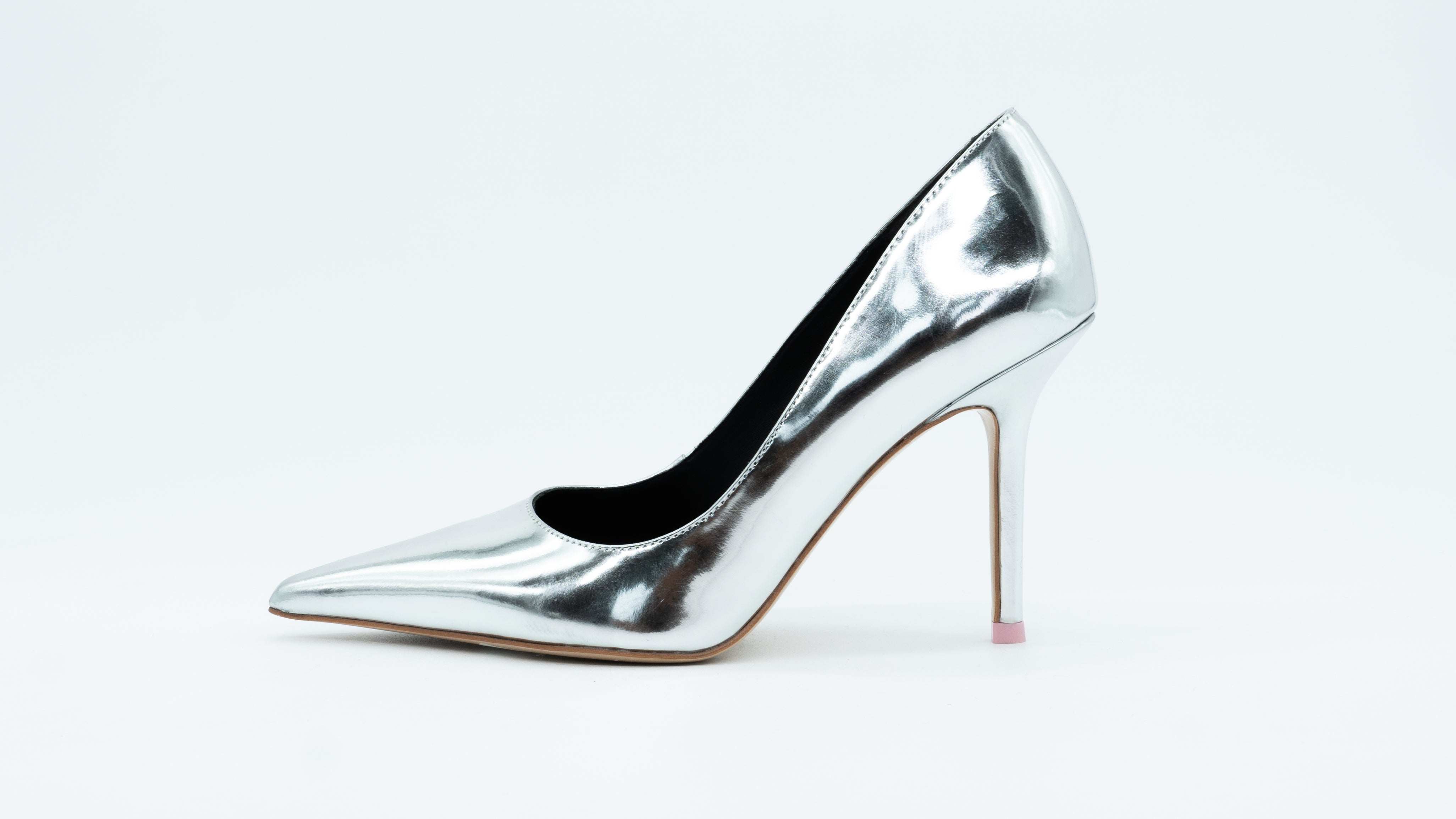 Silver Mirror Leather Pump