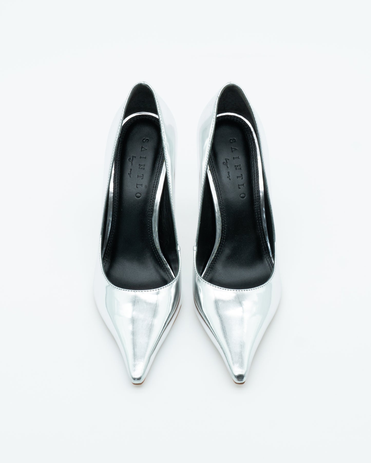 Silver Mirror Leather Pump