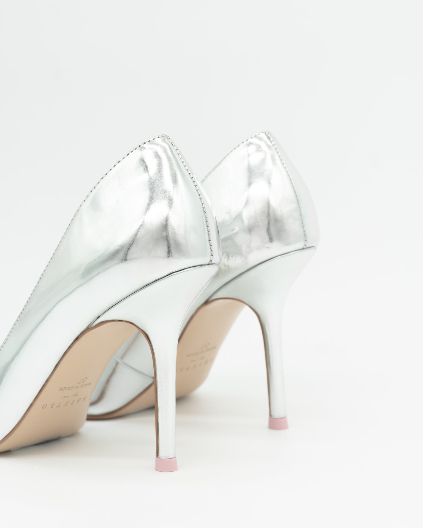 Silver Mirror Leather Pump